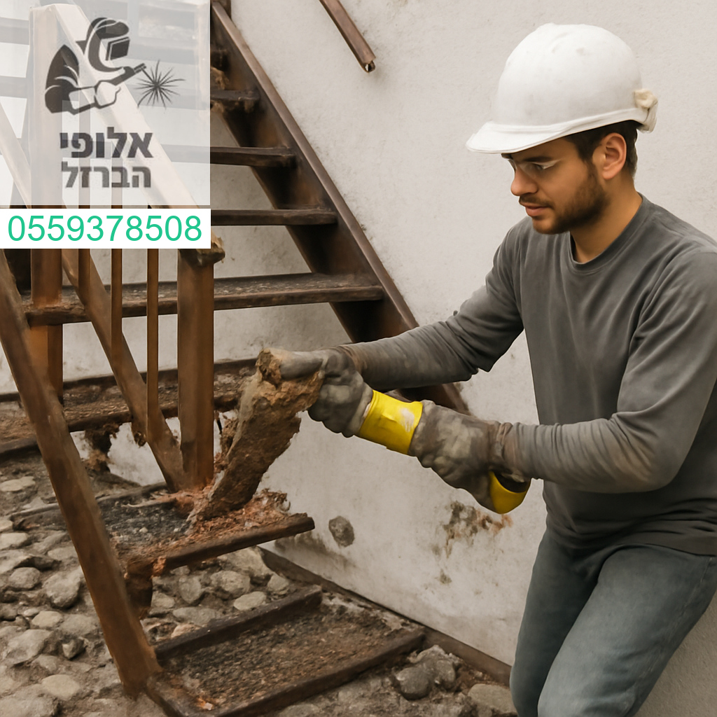 פירוק מקצועי של מדרגות ברזל חלודות לקראת החלפה בטוחה ואיכותית