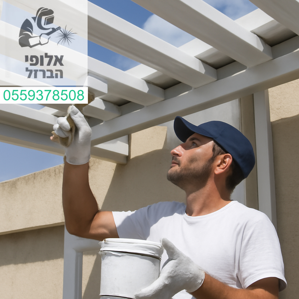 צביעה מקצועית ואיכותית לגגון אלומיניום בגימור מדויק ורמה גבוהה