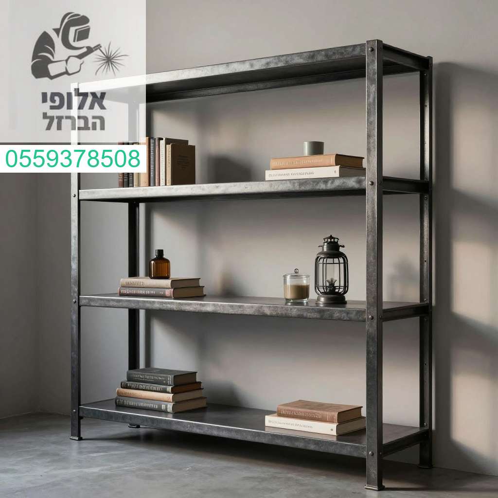 ספריה מברזל בעיצוב תעשייתי יוקרתי המקנה לביתכם סטייל עוצמתי ומראה מרשים במיוחד
